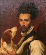 Bartolomeo Passerotti Portrait of a Man with a Dog oil painting picture wholesale